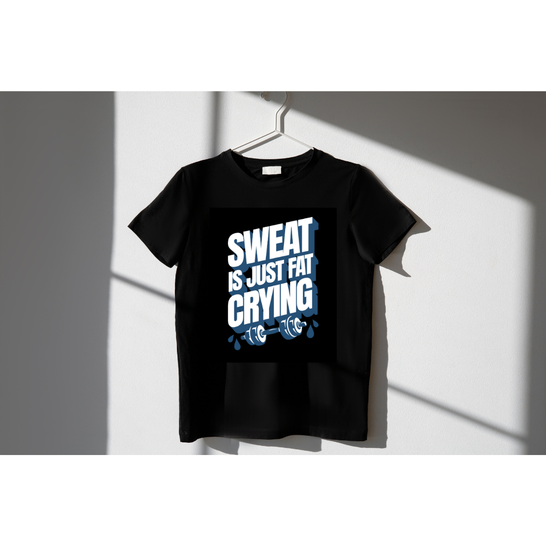 Sweat is just fat crying (Black) - Premium Unisex T-shirt